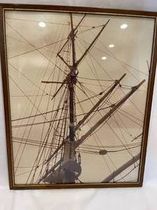 lot 247 image: Vintage Ships Ahoy Framed Print