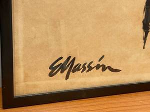 lot 248 image: E Massin Vintage Framed Art Piece