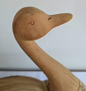 lot 74 image: Wood and Reed Goose Decoy