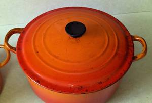 lot 136 image: Pair of Le Creuset Enamel Dutch Ovens