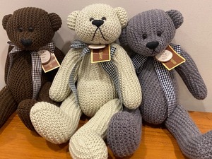 lot 213 image: 3 Knit Charlie Bears with Tags - Charlie Bear Knitty, Bobbin and More