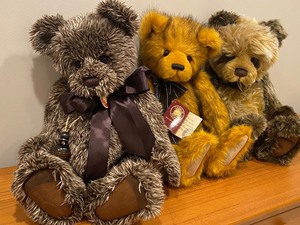 lot 200 image: 3 Charlie Bears Teddy Bears with Tags - Charlie Bear Jayden, Charlie Bear Memories and Charlie Bear Guy