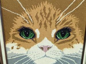 lot 167 image: Three Framed Feline Needlepoints