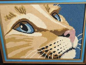 lot 168 image: Three Framed Lion Needlepoints