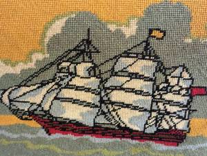 lot 176 image: Assorted Framed Vintage Needlepoints