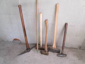 Pickax, ax and other hand tools...