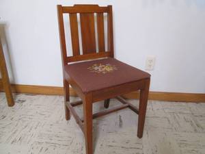 Wood chair with cloth upholstered s...