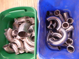lot 47 image: Stainless Steel Elbow Pipes