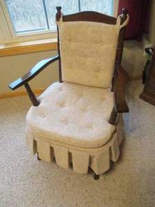 Vintage rocking chair with upholstr...
