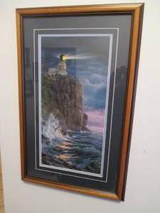 Framed matted lighthouse print 18x2...