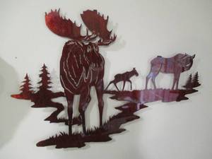 Metal moose wall art 2 wide...