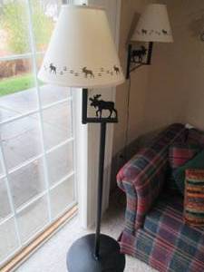 Matching moose floor and wall lamp...