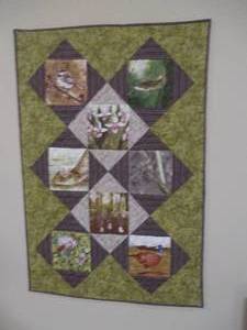Quilted wall decor representing Min...