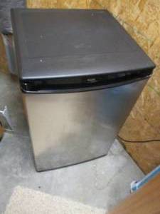 Danby mini fridge with brushed meta...