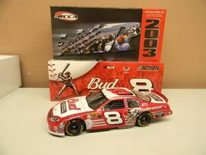ACTION COLLECTABLES - 124  SCALE DIE CAST - DALE EARNHARDT JR #8 BUDWEISER - 2003 MONTE CARLO CLUB CAR