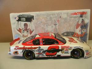 ACTION COLLECTABLES - 124  SCALE DIE CAST - DALE EARNHARDT JR #8 BUDWEISERMLB ALL START GAME - 2001 MONTE CARLO CLEAR WINDOW BANK