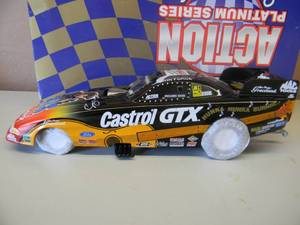 ACTION PLATINUM SERIES- 124  SCALE DIE CAST - JOHN FORCE CASTROLELVIS - 1998 MUSTANG FUNNY CAR- LIMITED EDITION