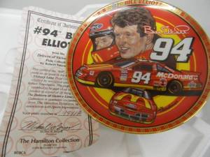 THE HAMILTON COLLECTION - #94 BILL ELLIOTFROM THE DRIVERS OF VICTORY LANE - COLLECTORS PLATE - COA