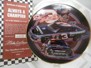 THE HAMILTON COLLECTION - DALE EARNHARDT - ALWAYS A CHAMPION - COLLECTORS PLATE - COA