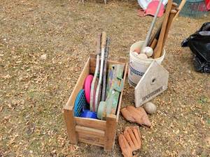 lot 231 image: Lot of Assorted Sports Equipment - Bats, Balls and More - NO SHIPPING