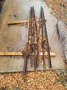 lot 245 image: Lot of (8) Steel Fence Posts - 6 Long Each - NO SHIPPING