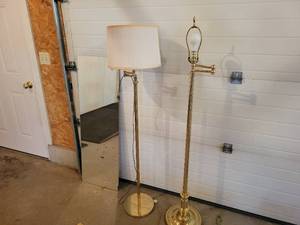 lot 255 image: (2) Living Room Lamps and Door Mirror (47 x 16) - NO SHIPPING