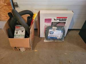 lot 257 image: Heated Birdbath - Model 600 (Used), Assorted Shop-Vac Filters, Hose and Attachments and Lawn Claws - NO SHIPPING