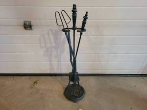 lot 266 image: Nice Fireplace Poker Set - NO SHIPPING