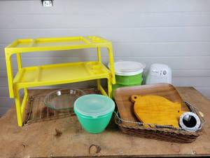 lot 199 image: Tupperware Containers, Mini Dehumidifier, Serving Platters and More