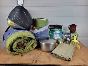 lot 249 image: Lot of Camping Gear and (3) Sleeping Bags, Including NORTH FACE - NO SHIPPING