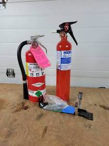 lot 268 image: (2) Fire Extinguishers - 1 is Good and 1 needs to be recharged - NO SHIPPING