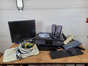 lot 272 image: HP ENVY Printer  Scanner, Samsung 19 Monitor, Keyboards, Mouse and More - NO SHIPPING