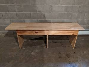 lot 136 image: Long Wood Bench - NO SHIPPING