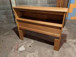 lot 139 image: Solid Wood Twin Bookcase Headboard - NO SHIPPING