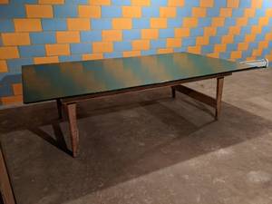 lot 140 image: Homemade Ping Pong Table and Accessories - NO SHIPPING