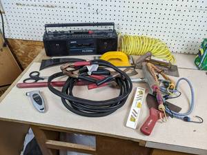 lot 141 image: Sanyo Radio, Jumper Cables, Automotive Accessories, and MORE