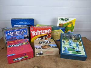 lot 152 image: Lot of Games - Trivia, Yahtzee, Vintage Feudal and Challenge Golf at Pebble Beach, and MORE NO SHIPPING