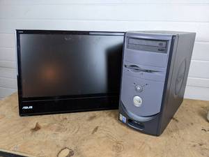 lot 165 image: ASUS 21 Computer Monitor (Works) and DELL Dimension 4700 Computer (Untested) - NO SHIPPING