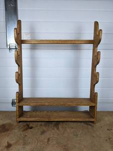 lot 175 image: Solid Wood Gun Rack - Overall Approx. 31.5 x 21.5 - NO SHIPPING