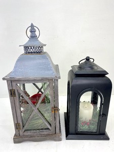 lot 427 image: 4 Large Lantern Style Flameless Candles, Some Luminara