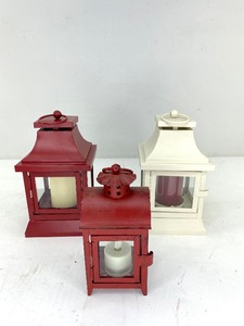 lot 426 image: 3 Lantern Style Flameless Candles, Luminara and Liown