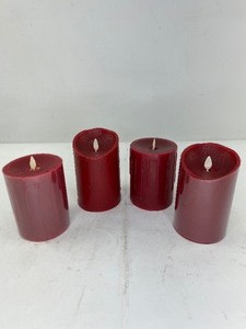 lot 477 image: 4 Luminara Dark Red Flameless Pillar Candles