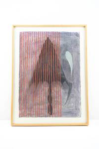 lot 53 image: T.L. Solien Mixed Media Alphabet Series U (Umbrella) Painting