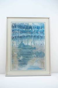 lot 54 image: Framed Print Trees Reflecting on Pond, Signed