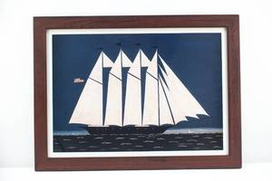 lot 66 image: Warren Kimble American Folk Art Clipper Ship Print