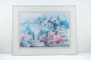 lot 72 image: Marilyn Simandle Seaside Village Watercolor Print
