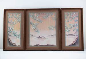 lot 99 image: Justin Coopersmith Asian Theme Lithograph Triptych