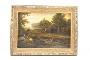 lot 123 image: Signed Original Oil on Board Cottage Painting