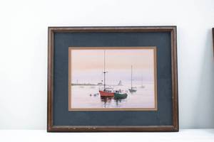 lot 134 image: 2 Framed Sailboat Nautical Art Prints