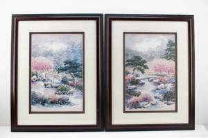 lot 151 image: Pair Lou Roman COA Lithographs Serenity & Tranquility